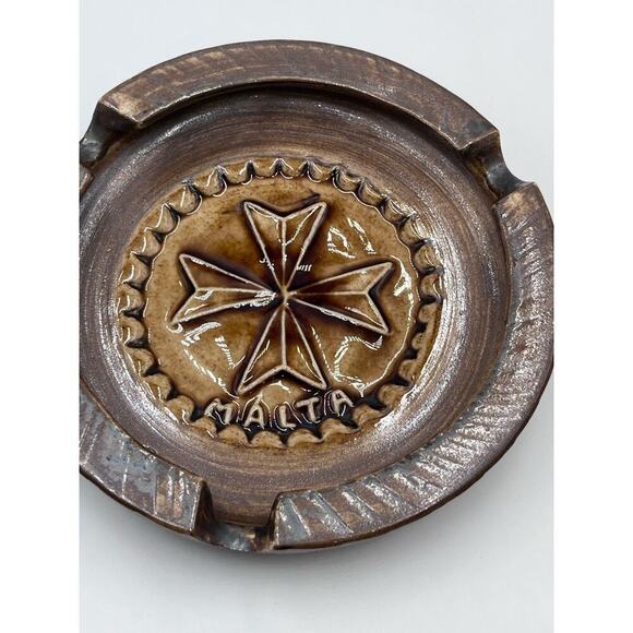 Vintage 1970s Catchall Bowl Ashtray Bristow Potteries Studio Pottery Malta‎ - Picture 2 of 12